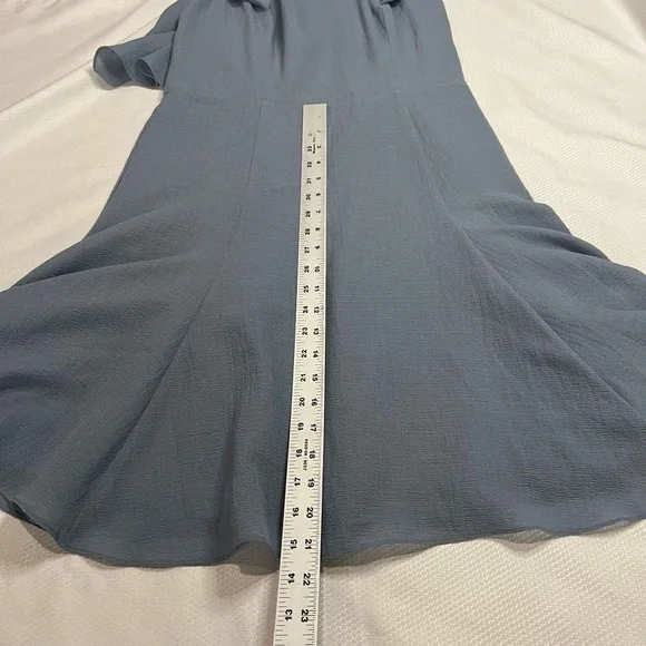 H by Halston Light Blue Open Back Off the Shoulder Dress - Picture 11 of 13